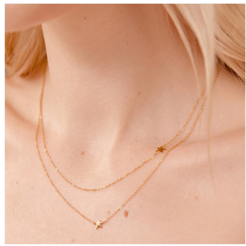 ⭐️ Jennifer Zeuner Star Double Necklace ⭐️ - Picture 2 of 12